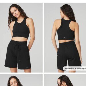 Alo Seamless Delight High Neck Bra, Black